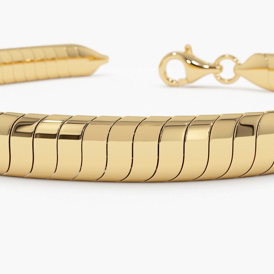 Bracelets Ferkos Fine Jewelry | 14K 5.7Mm Wide Cobra Bracelet 14K Gold