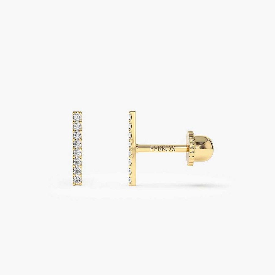 Earrings Ferkos Fine Jewelry | 14K Diamond Bar Helix Piercing