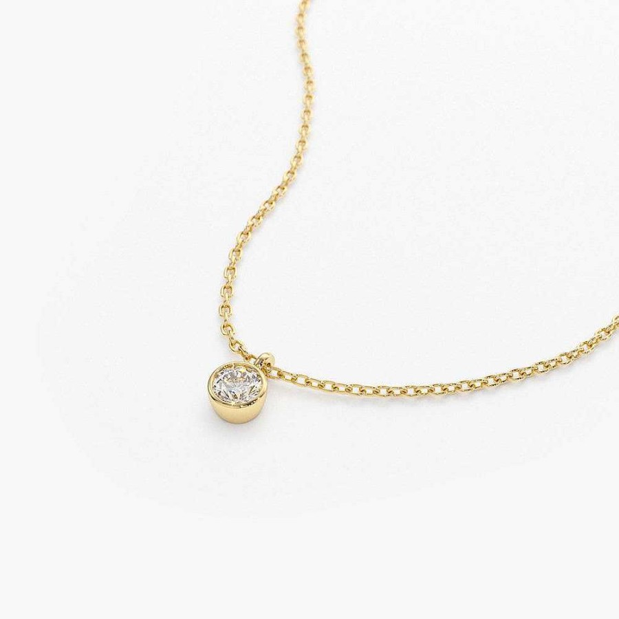 Necklaces Ferkos Fine Jewelry | 14K 0.20-0.50 Ctw Diamond Solitaire On A Bail