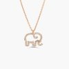 Necklaces Ferkos Fine Jewelry | Diamond Elephant Charm Necklace