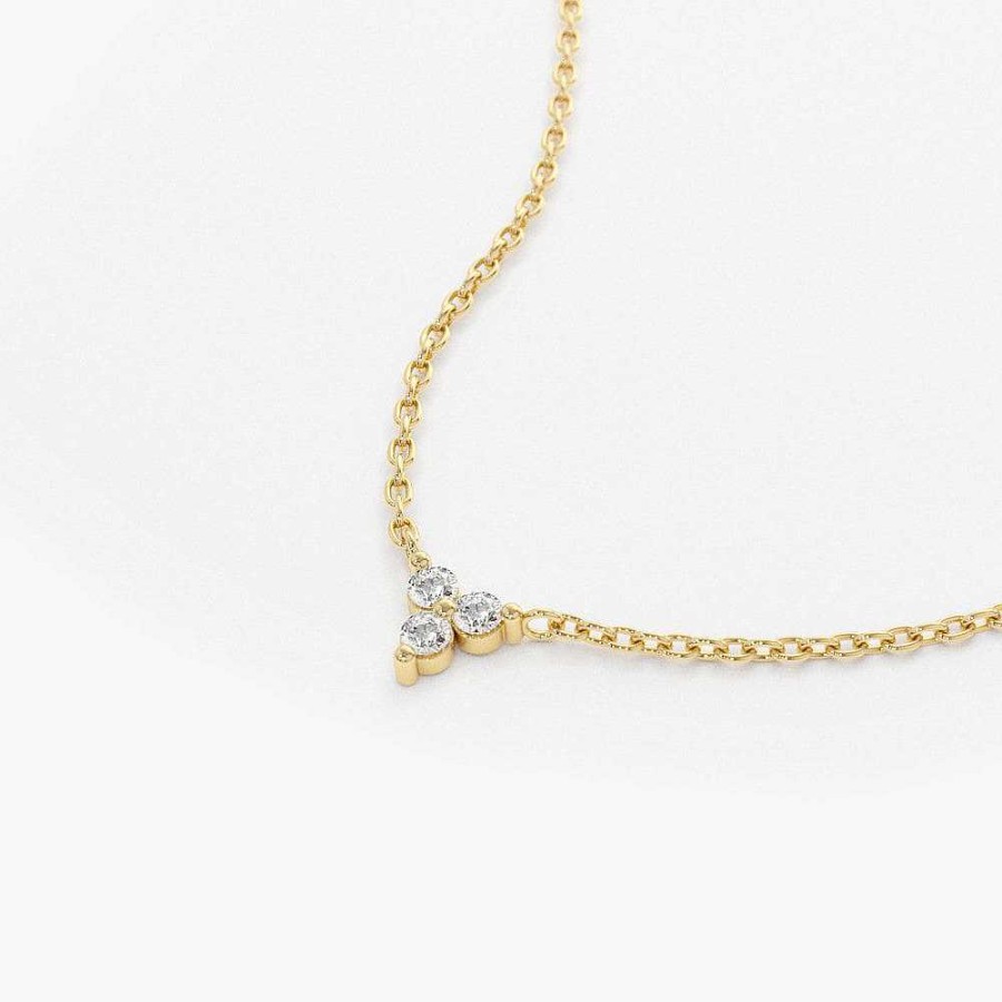 Necklaces Ferkos Fine Jewelry | Round Cut Diamond Trio Necklace