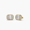 Earrings Ferkos Fine Jewelry | 14K Illusion Setting Step Cut Mosaic Diamond Studs