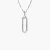 Necklaces Ferkos Fine Jewelry | Paper Clip Link Pendant Necklace