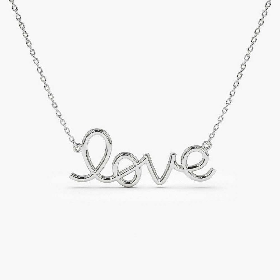 Necklaces Ferkos Fine Jewelry | 14K Solid Gold Love Necklace