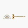 Earrings Ferkos Fine Jewelry | 14K Half Round Tapered Baguette Diamond Studs