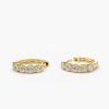 Earrings Ferkos Fine Jewelry | Bezel Setting Diamond Huggie Earrings