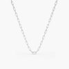 Necklaces Ferkos Fine Jewelry | 14K Solid Gold Tiny Paper Clip Link Necklace