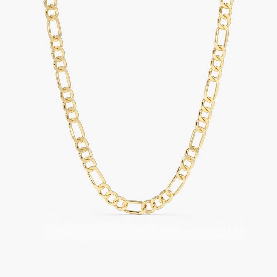 Necklaces Ferkos Fine Jewelry | 14K Gold 3Mm Figaro Chain Necklace