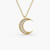 Necklaces Ferkos Fine Jewelry | Mini Crescent Moon Diamond Necklace