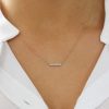 Necklaces Ferkos Fine Jewelry | 14K Diamond Bar Necklace