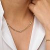 Necklaces Ferkos Fine Jewelry | 14K Gold Cuban Link Necklace W/ Bezel Setting Diamond