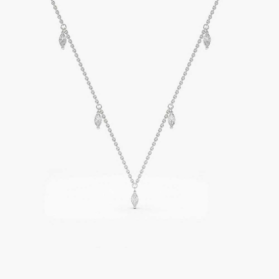 Necklaces Ferkos Fine Jewelry | Marquise Diamond Dangling Necklace