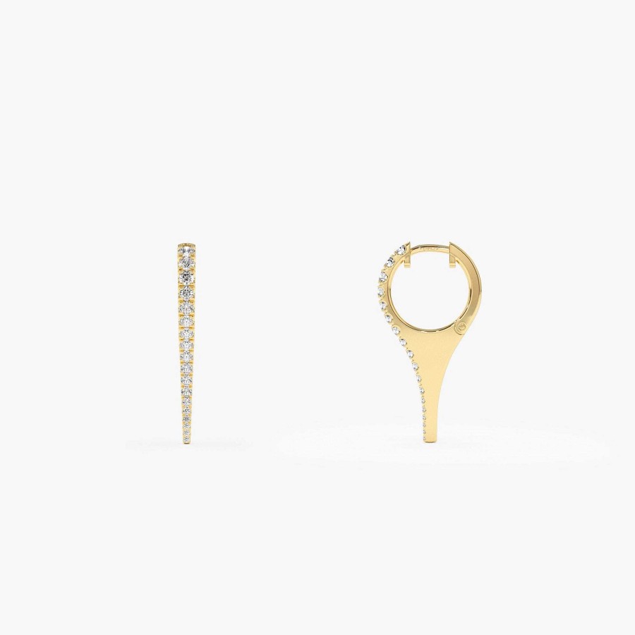 Earrings Ferkos Fine Jewelry | 14K Small Diamond Dagger Earrings