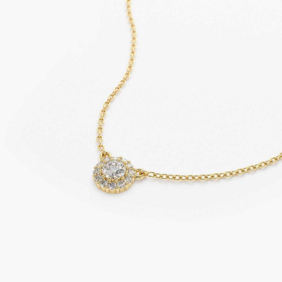 Necklaces Ferkos Fine Jewelry | Halo Diamond Necklace