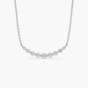 Necklaces Ferkos Fine Jewelry | 14K Shared Prong Curved Diamond Necklace