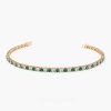 Bracelets Ferkos Fine Jewelry | 14K Prong Setting Diamond And Emerald Tennis Bracelet