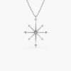 Necklaces Ferkos Fine Jewelry | 14K Layering Diamond Compass Charm Necklace