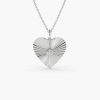 Necklaces Ferkos Fine Jewelry | 14K Diamond-Cut Heart Shape Disc Ray Pendant