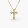 Necklaces Ferkos Fine Jewelry | 6 Stone Bezel Setting Diamond Cross Necklace