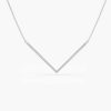 Necklaces Ferkos Fine Jewelry | 14K V Shaped Diamond Chevron Necklace