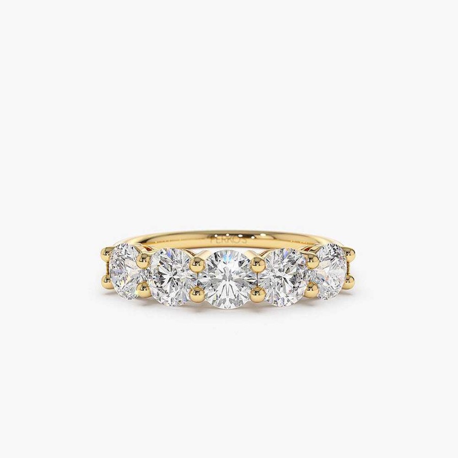 Rings Ferkos Fine Jewelry | 14K Five Stone 1Ctw Wire Basket Diamond Ring