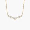 Necklaces Ferkos Fine Jewelry | 14K V Prong Chevron Diamond Necklace