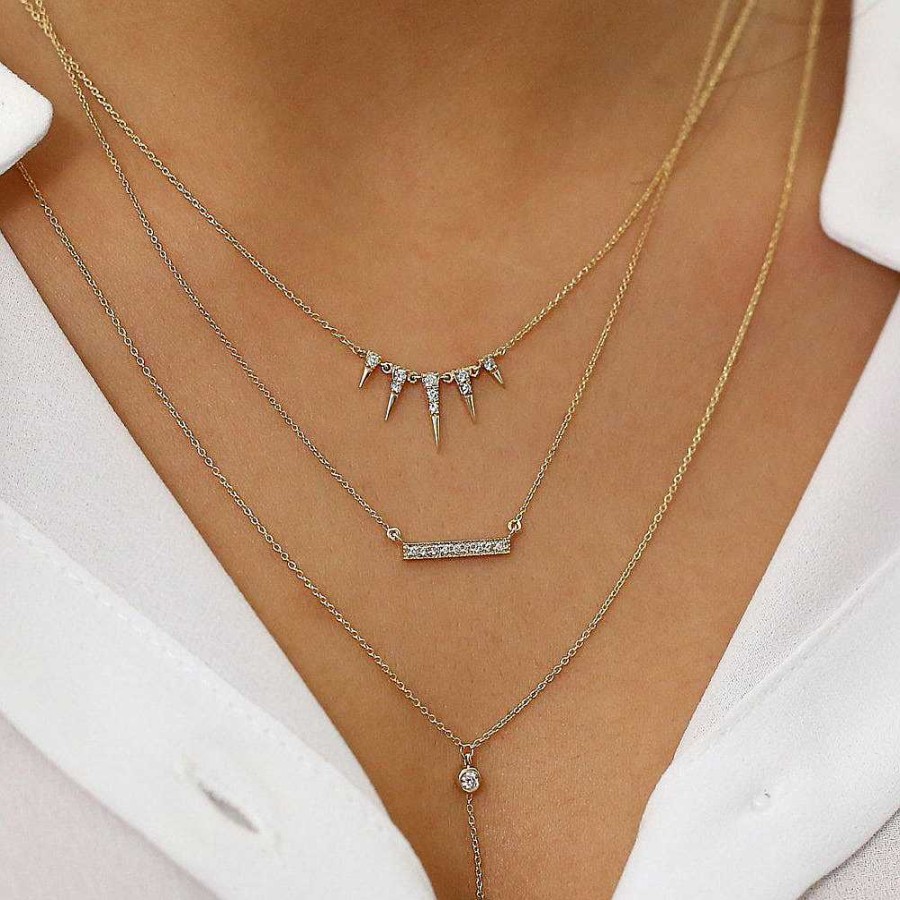 Necklaces Ferkos Fine Jewelry | Diamond Spike Necklace