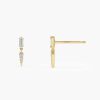 Earrings Ferkos Fine Jewelry | 14K Baguette & Round Diamond Dangle Spike Earrings