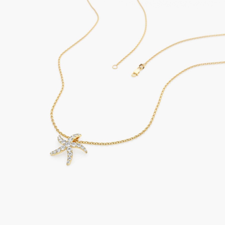 Necklaces Ferkos Fine Jewelry | Diamond Starfish Charm Pendant