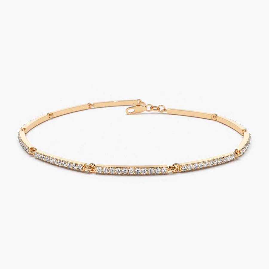 Bracelets Ferkos Fine Jewelry | Pave Stackable Diamond Bar Bracelet