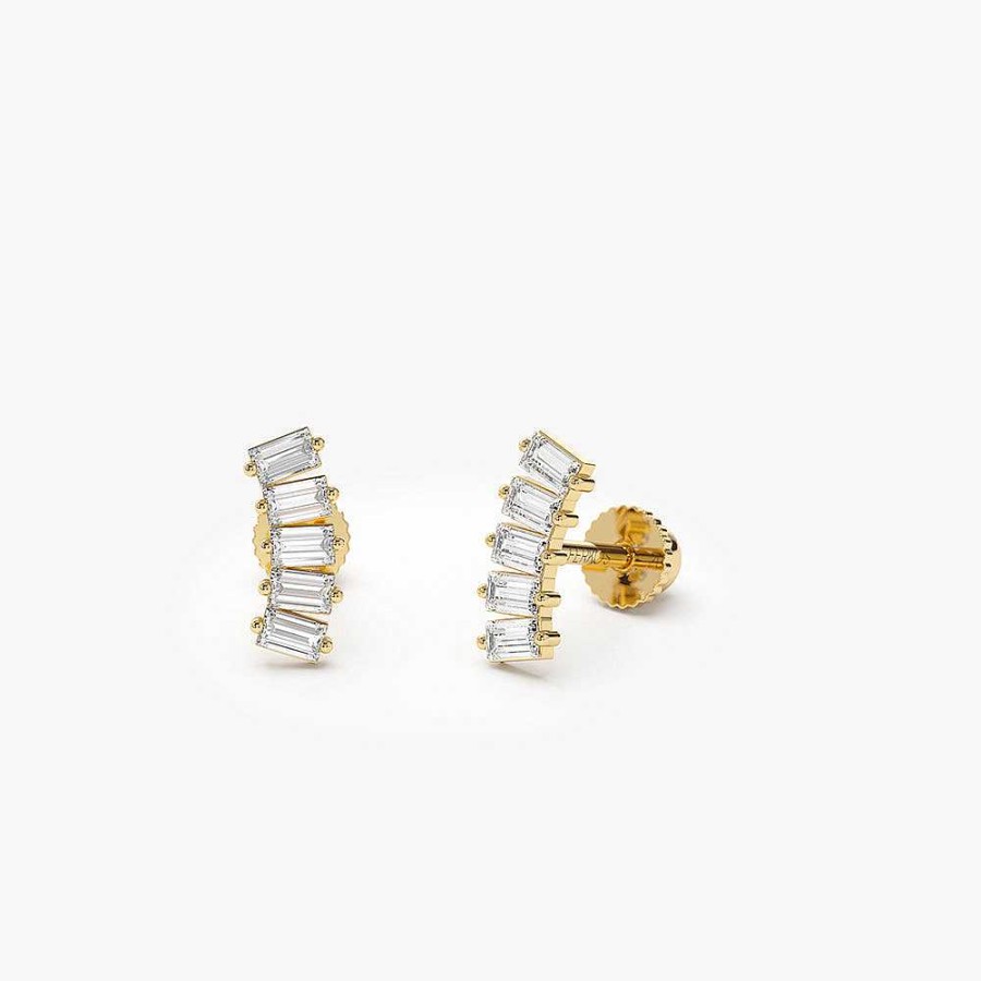 Earrings Ferkos Fine Jewelry | 14K Curved Baguette Helix Piercing