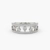 Rings Ferkos Fine Jewelry | 14K Double Row Pave Ring W/ Floating Diamonds