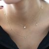 Necklaces Ferkos Fine Jewelry | 14K 5 Diamond Dangle Necklace