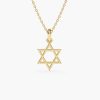 Necklaces Ferkos Fine Jewelry | 14K Plain Gold Star Of David Necklace