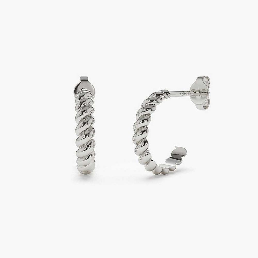 Earrings Ferkos Fine Jewelry | 14K Braided 3Mm Twist Earrings