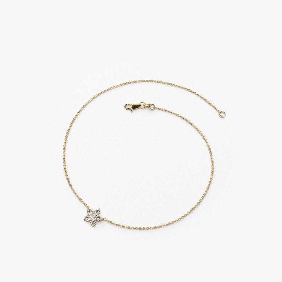 Bracelets Ferkos Fine Jewelry | Diamond Flower Charm Bracelet