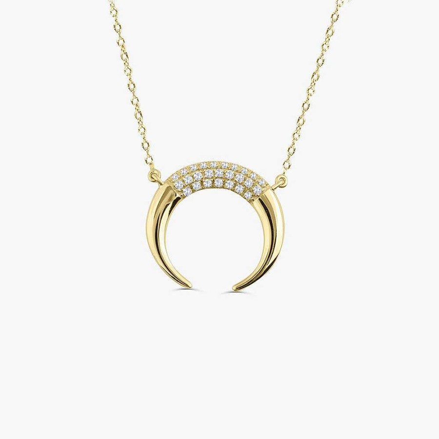 Necklaces Ferkos Fine Jewelry | 14K Double Horn Diamond Necklace