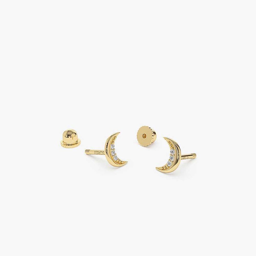 Earrings Ferkos Fine Jewelry | 14K Crescent Moon Helix Piercing