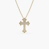 Necklaces Ferkos Fine Jewelry | 14K Pave Setting Gothic Diamond Cross