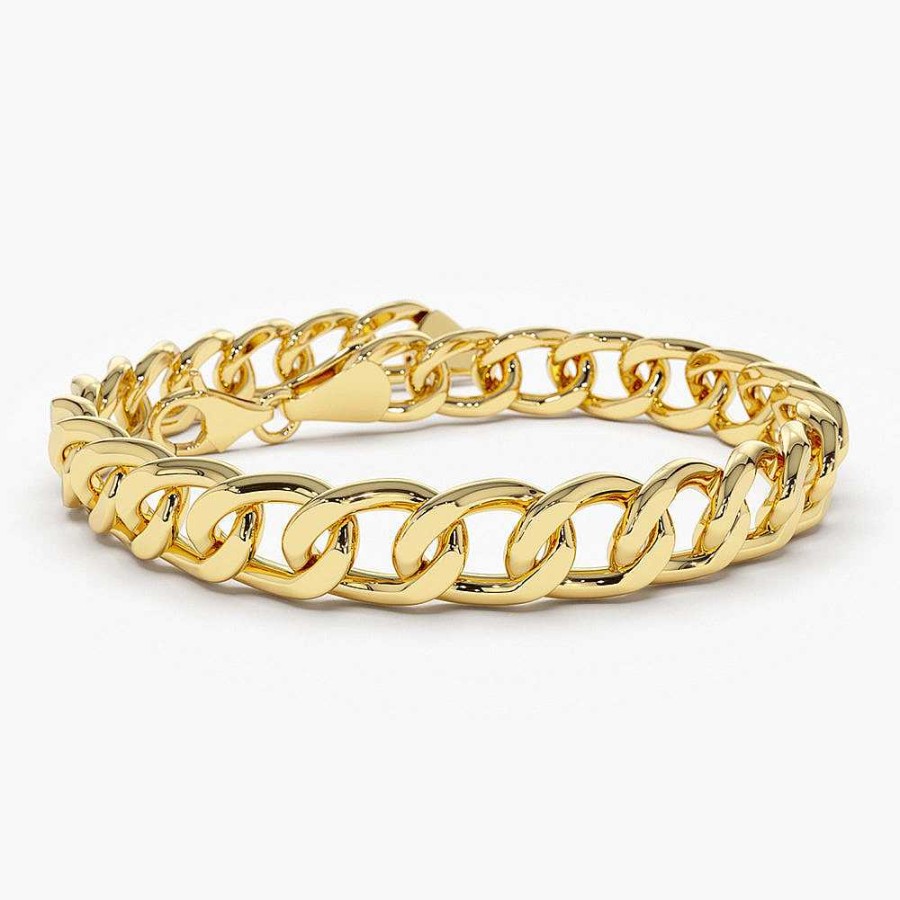 Bracelets Ferkos Fine Jewelry | 14K 10Mm Curb Cuban Link Bracelet