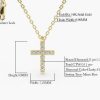 Necklaces Ferkos Fine Jewelry | Micro Pave Diamond Cross Necklace