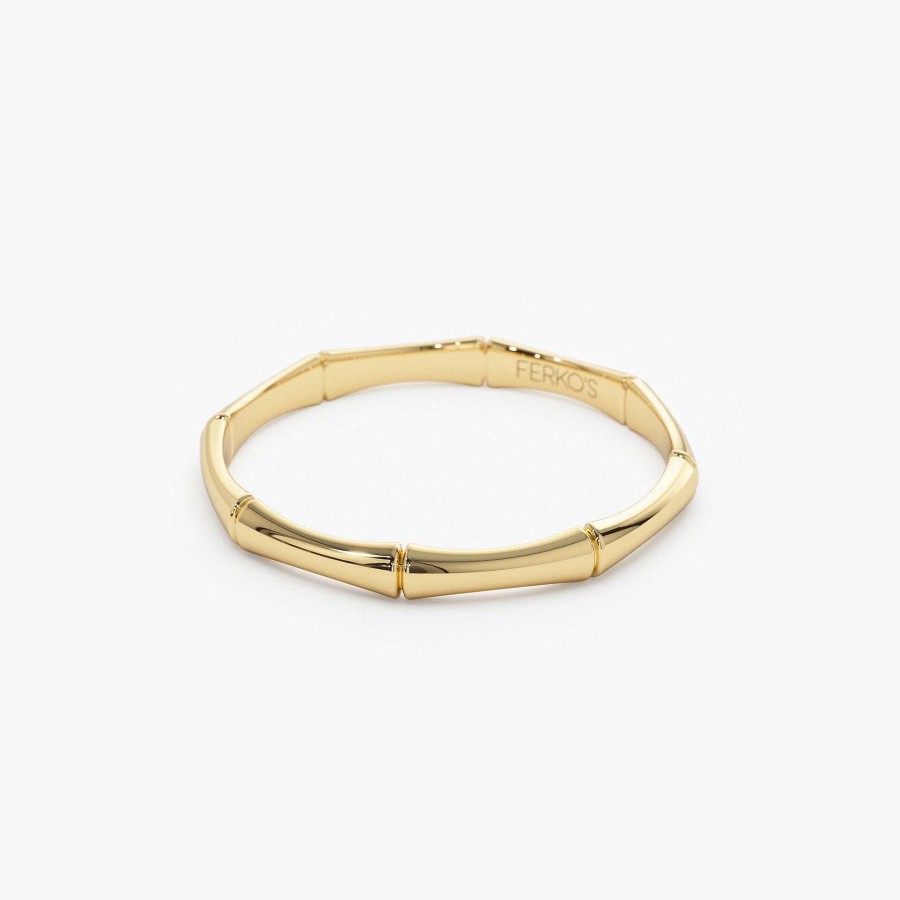 Rings Ferkos Fine Jewelry | 14K Dainty Minimal Bamboo Gold Ring