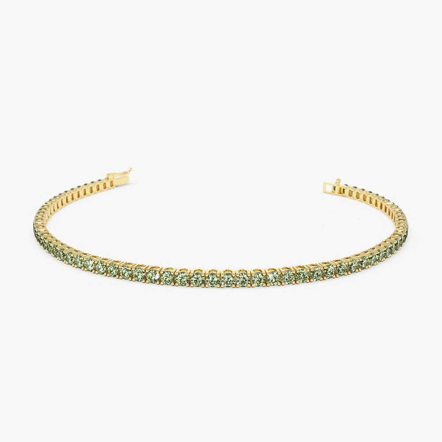 Bracelets Ferkos Fine Jewelry | 14K Prong Setting Peridot Tennis Bracelet