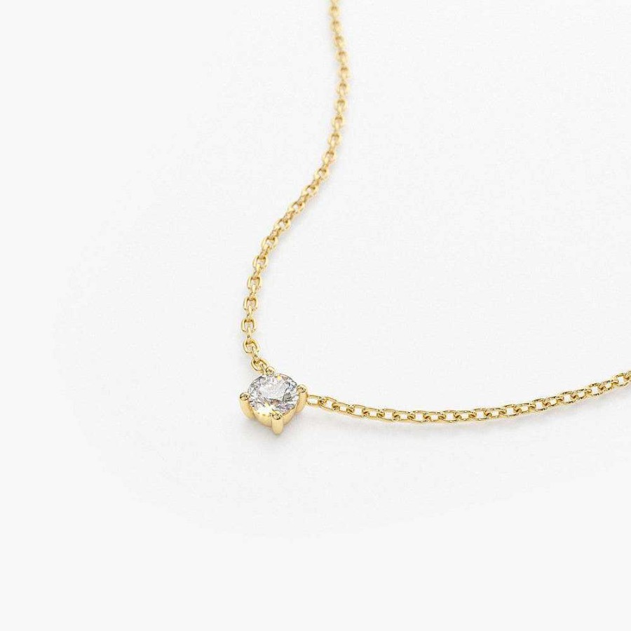 Necklaces Ferkos Fine Jewelry | 14K 0.20-0.50 Ctw Prong Setting Diamond Solitaire Necklace