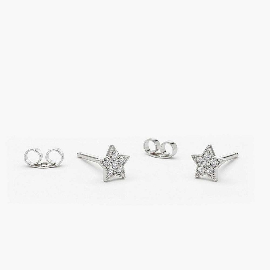 Earrings Ferkos Fine Jewelry | Tiny Diamond Star Studs