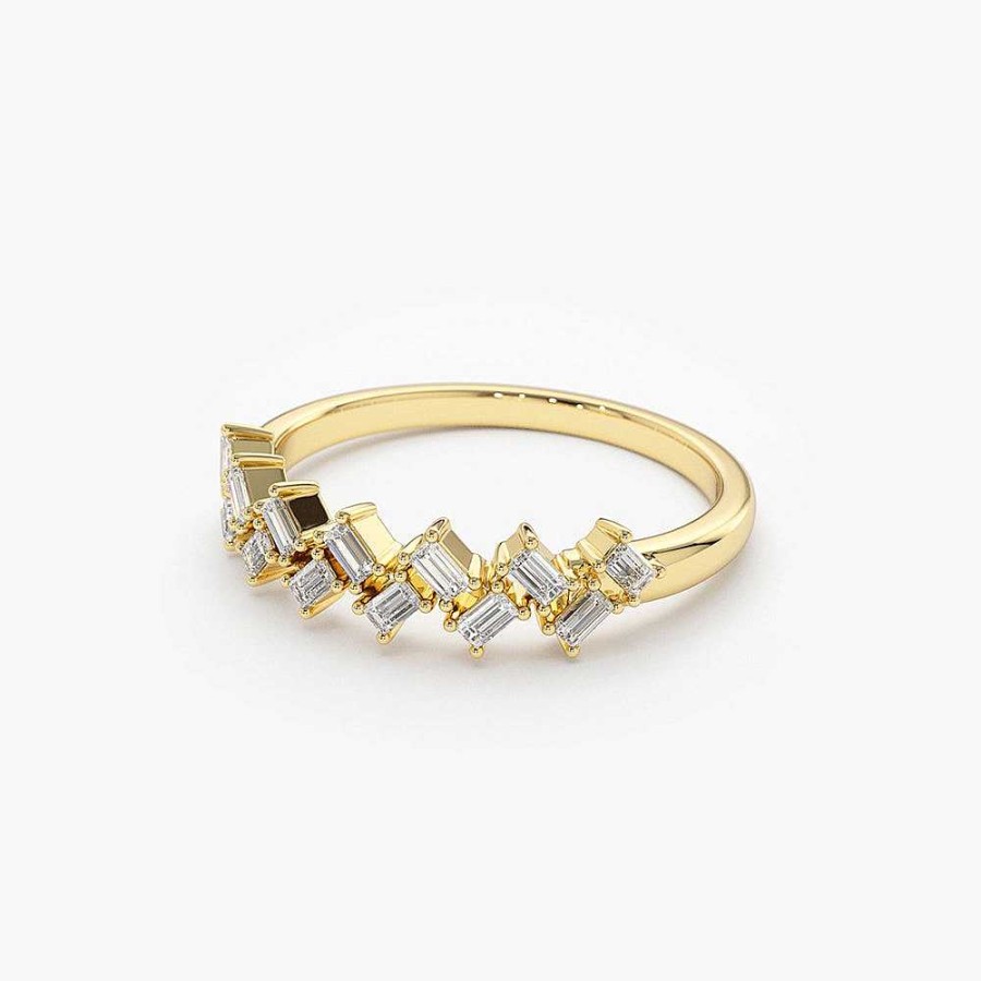 Rings Ferkos Fine Jewelry | 14K Zig Zag Baguette Diamond Ring