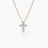 Necklaces Ferkos Fine Jewelry | Tiny Diamond Cross Necklace