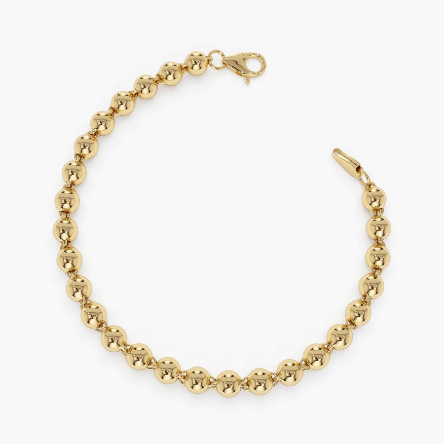 Bracelets Ferkos Fine Jewelry | 5 Mm Bead Bracelet 14K Gold