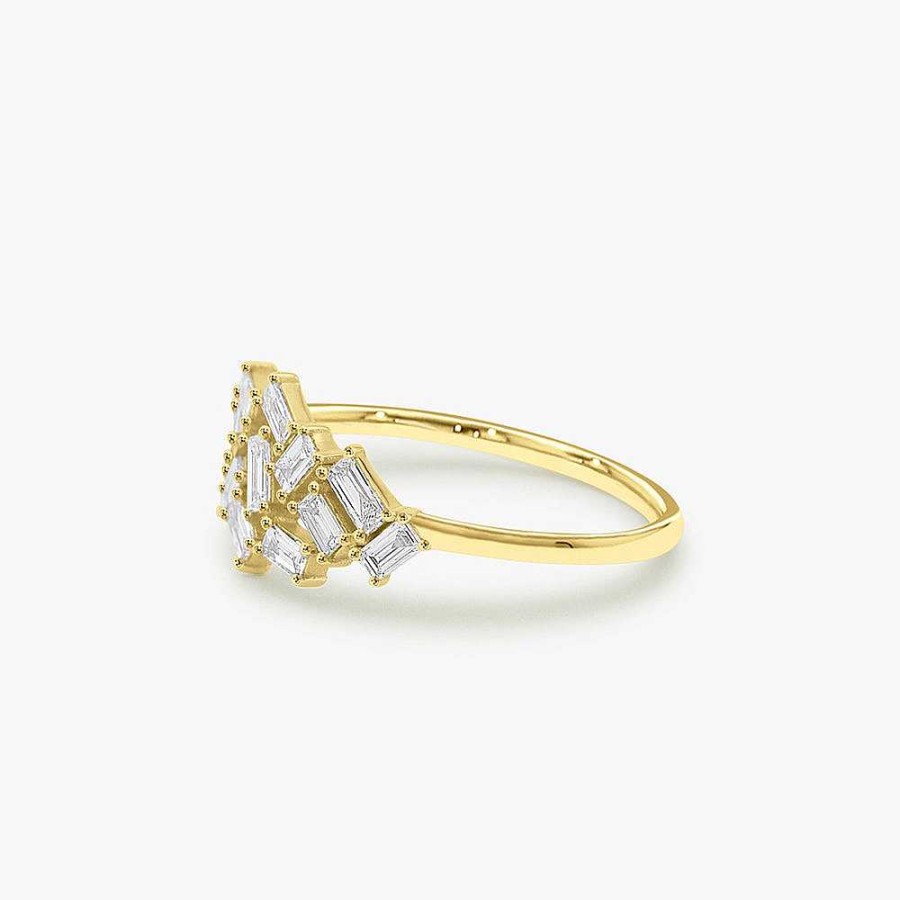 Rings Ferkos Fine Jewelry | 14K Baguette Diamond Cluster Ring