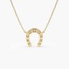 Necklaces Ferkos Fine Jewelry | 14K Good Luck Diamond Horseshoe Necklace